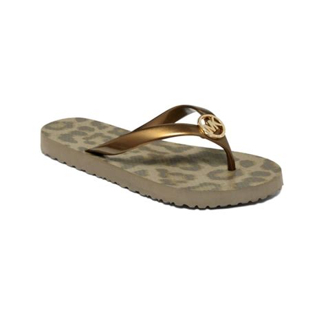 michael kors flip flops gold|michael kors flip flops women's.